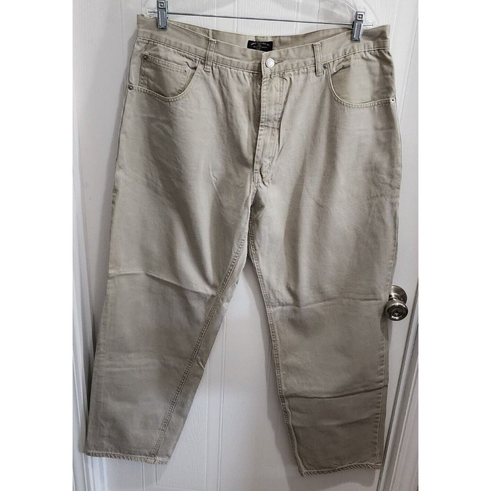 Vintage American Eagle Men's Dungarees Relaxed Khaki Denim Pants Cotton 38x32